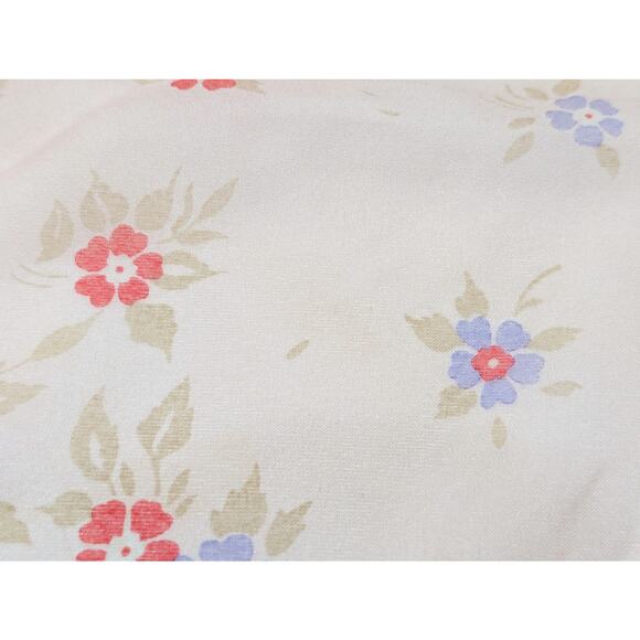 Vintage 70s Scarf Coral Pink Lavender Floral Stripe Floral Print Square - Picture 9 of 10